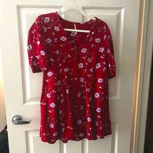 Free People red floral mini dress